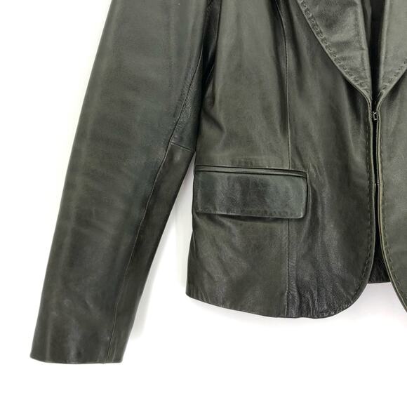 VTG INC International Concepts Leather Jacket Deep Green M - Picture 2 of 10